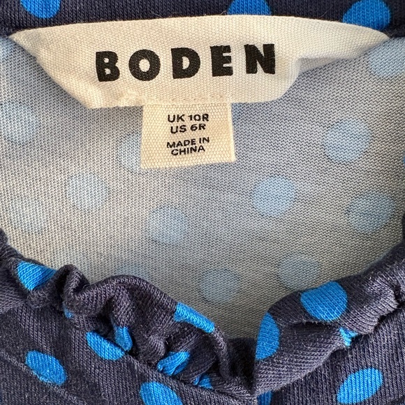 Boden Willow Frill Short Shirt Dress French Navy, Abstract Dot - Picture 2 of 8